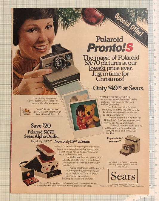 ad | polaroid SX-70 Pronto!S